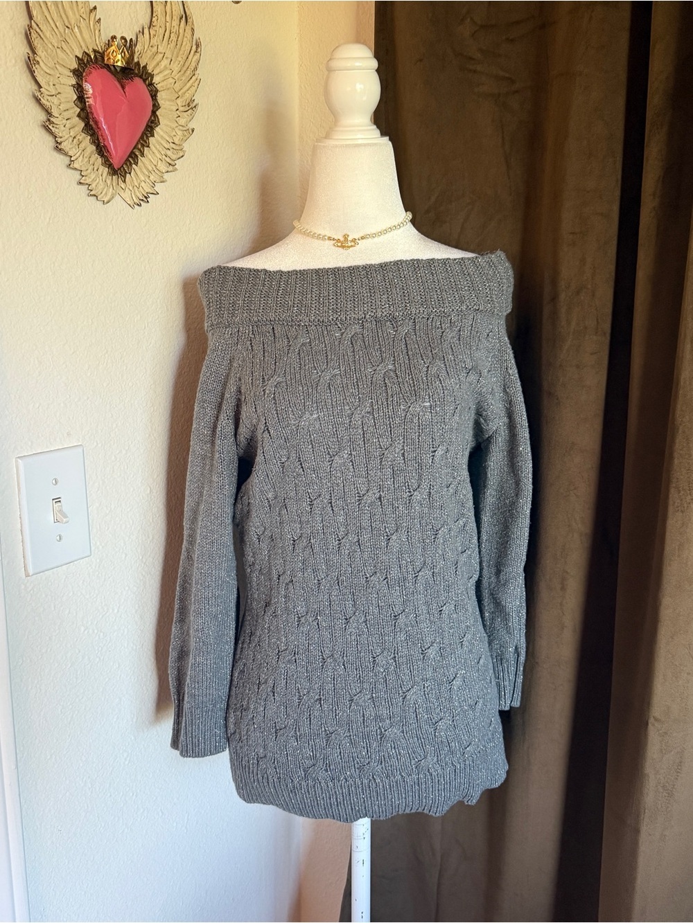 New York & Company Charcoal Knit Sweater